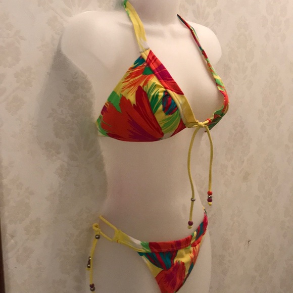 Tropical 🌴 Bikini 👙 Top-L Bottoms-M - Picture 3 of 5